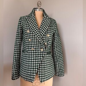 House of Harlow 1960 Emerald Houndstooth Blazer